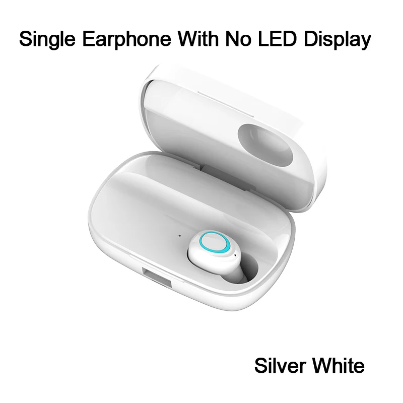 Сенсорные Bluetooth наушники, беспроводная гарнитура с шумоподавлением, HD вызов, TWS светодиодный наушник, Bluetooth наушники, водонепроницаемые V5.0 - Цвет: Single Ear White