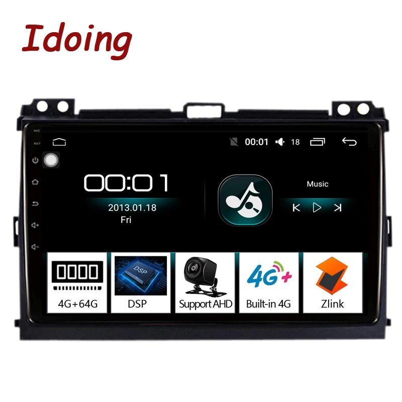 Автомагнитола Idoing для Toyota LAND CRUISER Prado 2003-2009 мультимедийный проигрыватель с 9 &quot64G