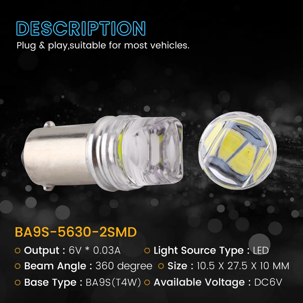 YM E-Bright BA9S T4W T11 5630 2 SMD 6V 6,3 V DC светодиодный свет для автомобиля Стайлинг 194 168 Авто Лампы Розовый теплый белый синий красный 10 шт
