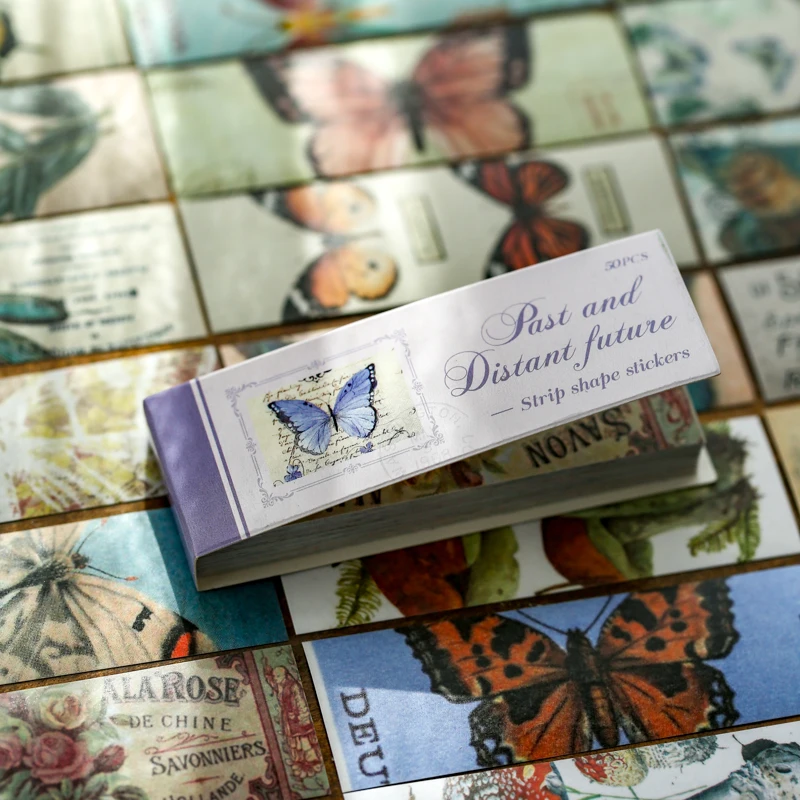 JIANQI 50pcs/pack Vintage Material Stickers Mini Book Scrapbooking Junk Journal Creative Stationery DIY Decoration Stickers decorative stickers stationery stickers diy scrapbooking accessories