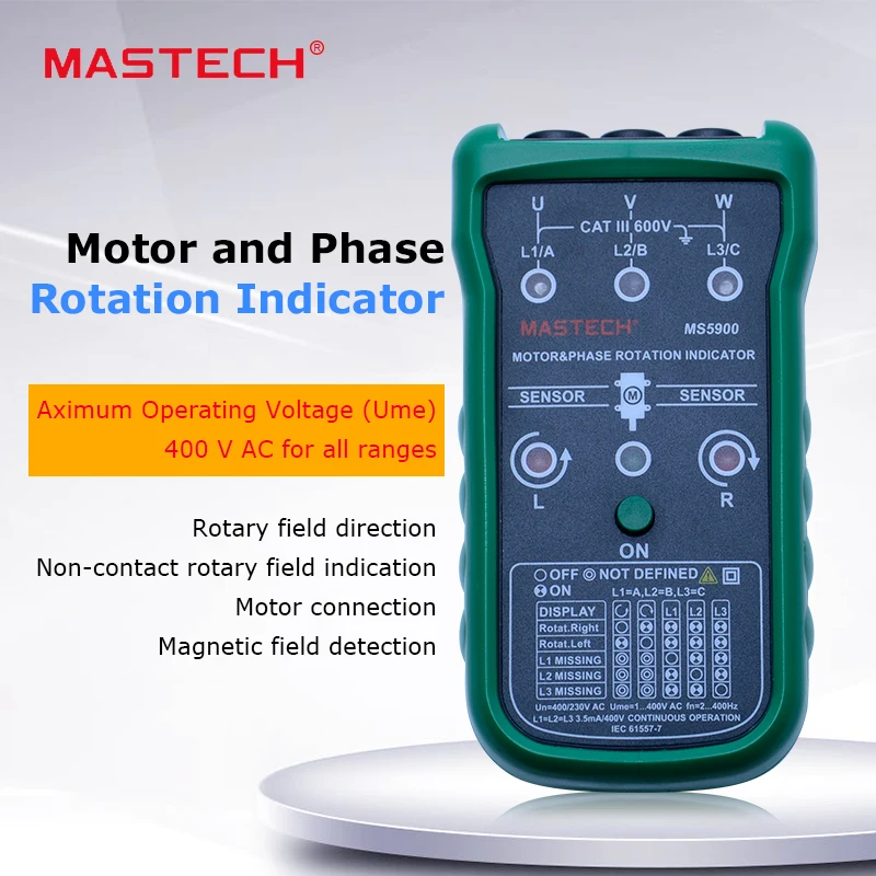 MASTECH MS5900 3 тестер последовательностей двигателя светодиодный индикатор фазы