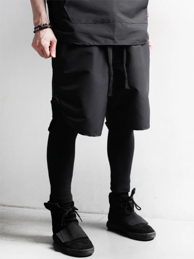 Men's Shorts Summer New Classic Simple Elastic Waist Fashion Dark Casual Loose Large Size Shorts