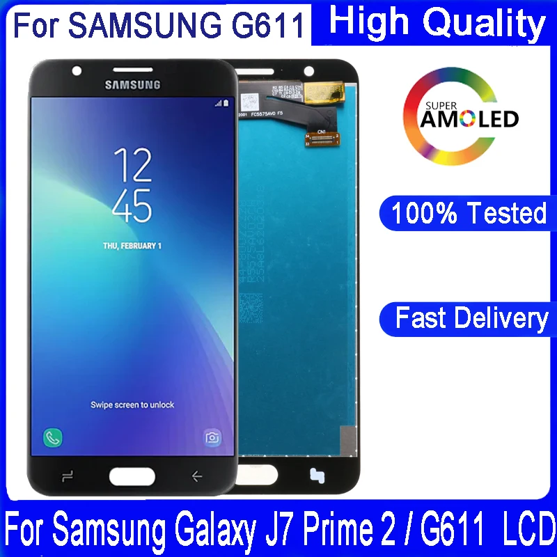5 дюймов Оригинальный ЖК дисплей для Samsung Galaxy J7 Prime 2 2018 SM G611 G611F/M + сенсорный экран