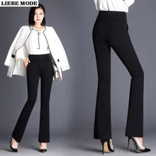 

Women's High Waist Flare Suit Pants Business Women Stretch Formal Dress Pants Plus Size Straight Leg Long Flared Trousers Female