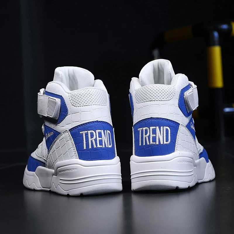 Men's Skateboard Sneakers Outdoor High-top Casual Thick-soled Lace-up Shoes Korean Fashion Simple Wild Student Heighten Shoes