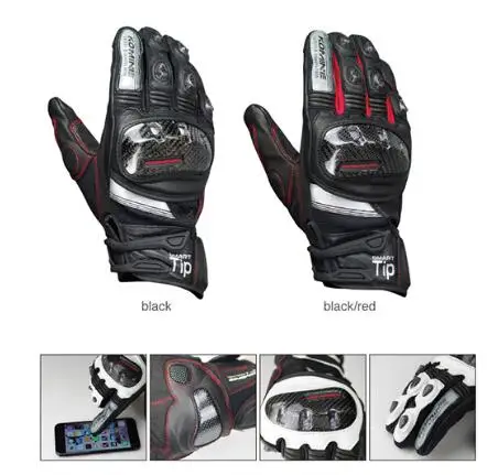 KOMINE GK193 carbon fiber motorcycle gloves 3D breathable leather dry riding gloves 3 colors 03