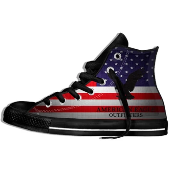 

2019 New 3D Printed USA Eagle Sneakers Men USA Casual shoes Hip Hop Men Women Eagle High-top loafers
