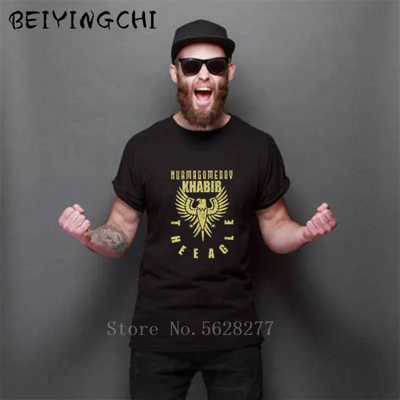 Футболка мужская с эмблемой орла Golden Edition Khabib Nurmagomedov русского 3D брендовая уличная