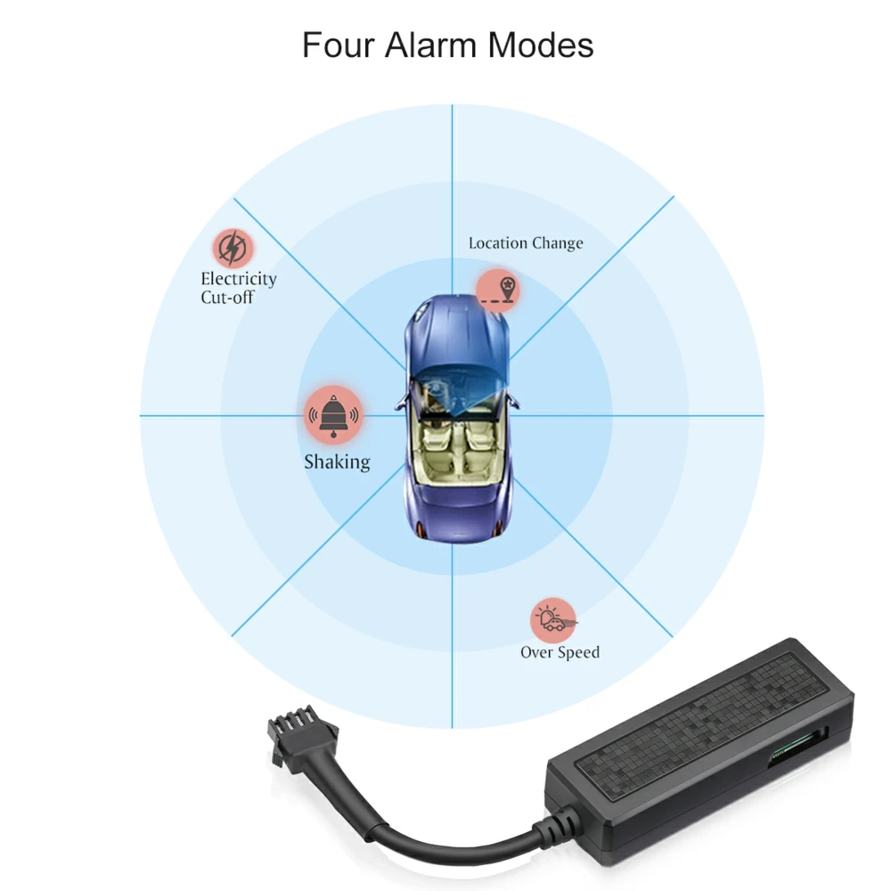 4pin Gps Tracker Gt032b With Overspeed/low Power/vibration Alarm Real