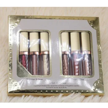 

NEW Eye For Elegance set Shimmer Glitter Liquid EyeShadow 6 pcs Travel Set makeup palettes Earth color star studded eight Eye