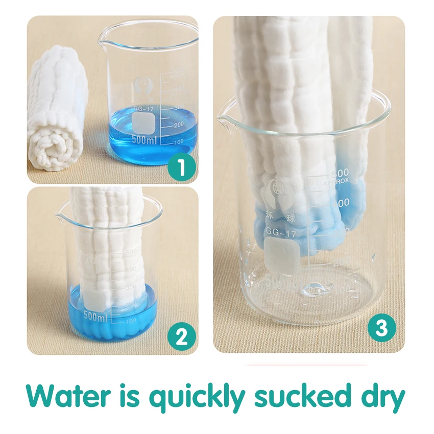 Towel Baby Face Towel Baby Handkerchief Baby Bath Cotton Burp Cloth Soft  Absorbent 6-Layer Gauze Kindergarten Washcloth 30X30Cm