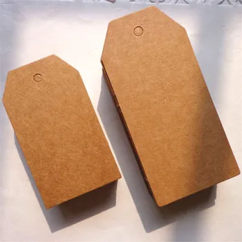 

500pcs Kraft Paper Trapezoid Tags Handmade with Love Hang Tags Wedding for Dragee/Candy/Gift/Cookies Display Packing Label Card