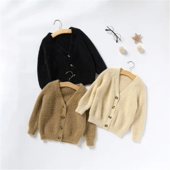 

2 3 4 5 6 7 Years Kids Cardigan Mohair Velvet High Quality Sweater For Girls Boys Clothing Autumn New Arrival Knit Cardigan 2019