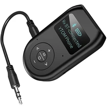 Transmisor y receptor Bluetooth, adaptador Bluetooth 5,0 inalámbrico 3 en 1 con pantalla de visualización, Adaptador de Audio de baja latencia para pc TV