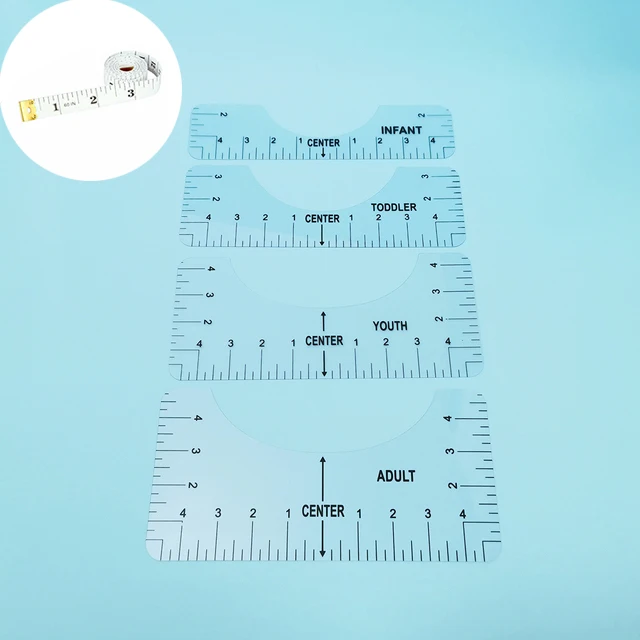 5Pcs/set T Shirt Ruler Guide for Applying and Sublimation Guide Cloth Design T Shirt Measurement Ruler DIY Draft Tools Template 