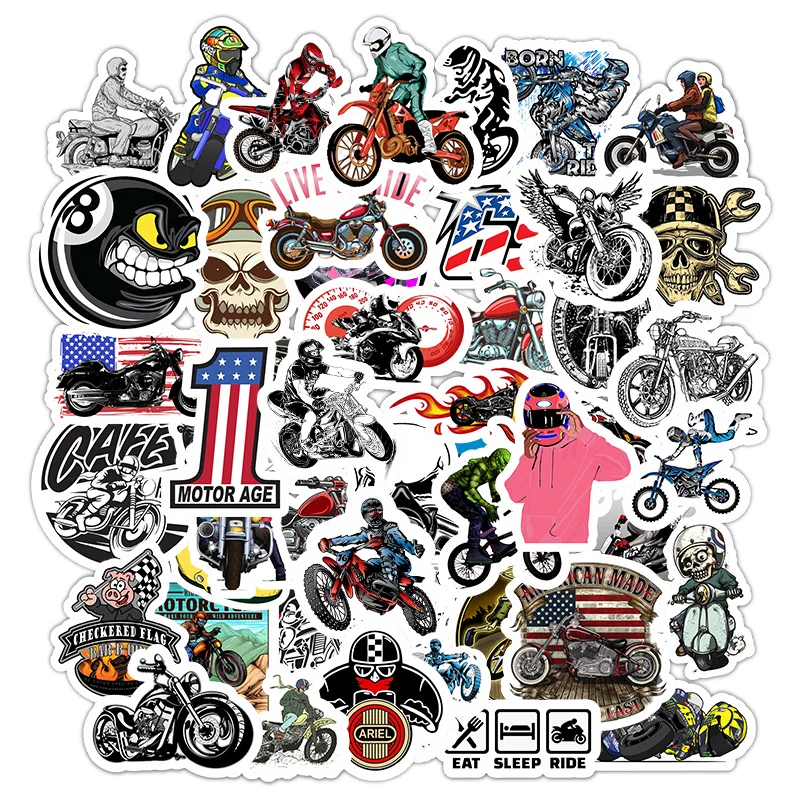 10/30/50Pcs Cartoon Motorcycle Motocross Stickers Suitcase Skateboard  Laptop Luggage Phone Car Styling Decal Graffiti Sticker F5