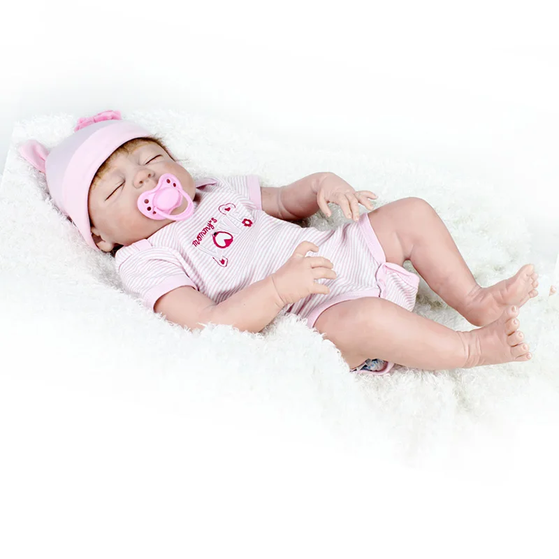 55 см мягкие силиконовые реборн куклы реалистичные BeBe реборн Младенцы игрушки Menina Bonecas с корзиной может купаться