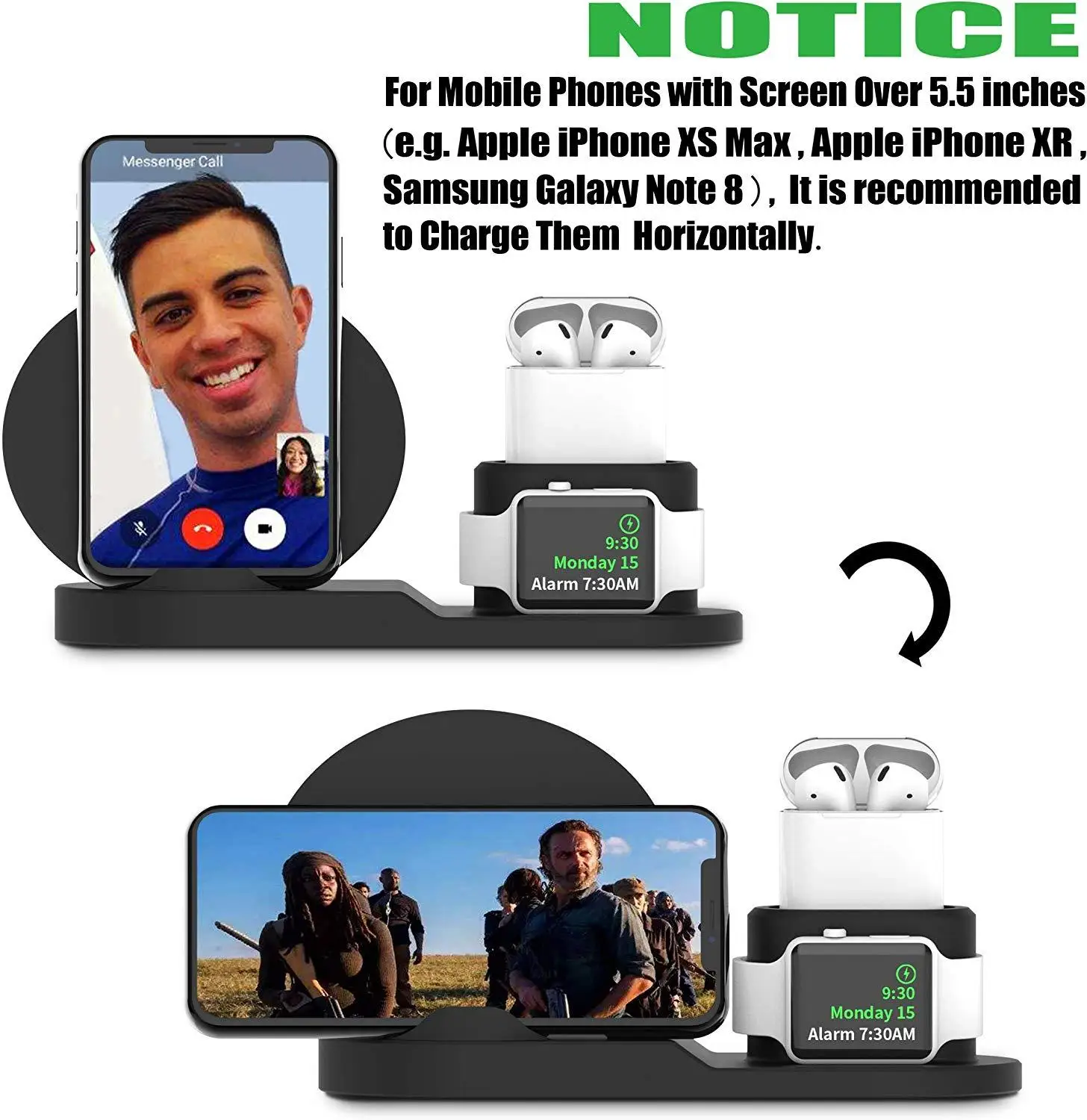 Najtaniej Bezprzewodowa ładowarka do iPhone AirPods Apple Watch, port ładowania stacja do ładowania do Apple Watch seria 5 4 3 2 iPhone 11 X XS