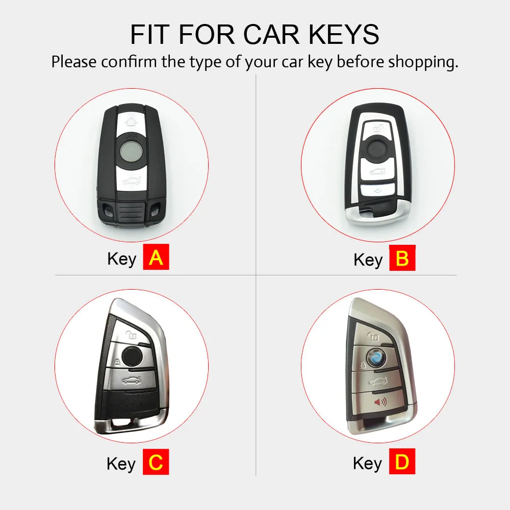 Leather Car Key Case For BMW E90 E60 E70 E87 1 3 5 6 Series M3 M5 X1 X5 X6 Z4 Keychain Holder Protector Cover Bag Auto Accessory Key Case Cover Key Case Keychain Holder