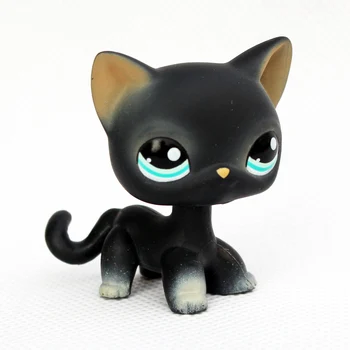

LPS CAT original black short hair cat #994 mini pet shop toys standing real rare toys kitty free shipping