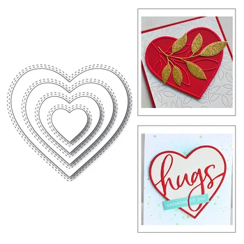 

2020 New Heart Nesting and Layering Frame Edge Embossing Metal Cutting Dies For DIY Scrapbooking Greeting Card Making no stamps