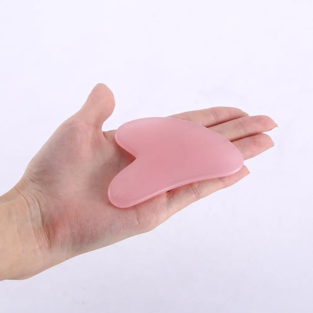 1 PC Resin Heart-shaped Massage Scraping Board Artificial Rose Gua Sha Board Face Neck Body Massager Guasha Plate