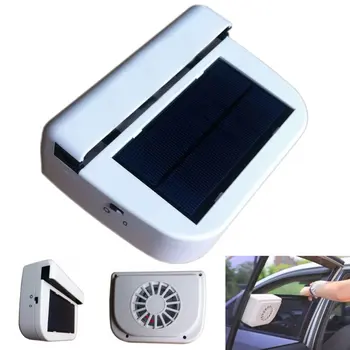 

White Solar Powered Exhaust Fan Car Van Truck Window Ventilator Cooler Air Vent Cool System Summer Car Electrical Appliances