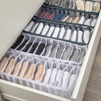 

3pcs/set Compartments Clothes Storage Box Closet Drawer Dividers Organizer Storage Case for Socks Bra Underwear 6/7/11 Grids