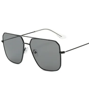 

Sunglasses Women Gradient Large Frame Metal Lady Fashionable Candy-colored Double-beam Polygon Thin-faced Eyeglasses