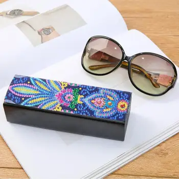 

DIY Diamond Painting Leather Eyeglasses Storage Box Case Sunglasses Holder Diamond Embroidery Storage Box For Glasses