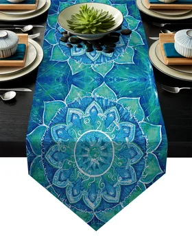 

Retro Mandala Flower Table Runner Table Flag Home Party Decorative Tablecloth Table Runners for Wedding