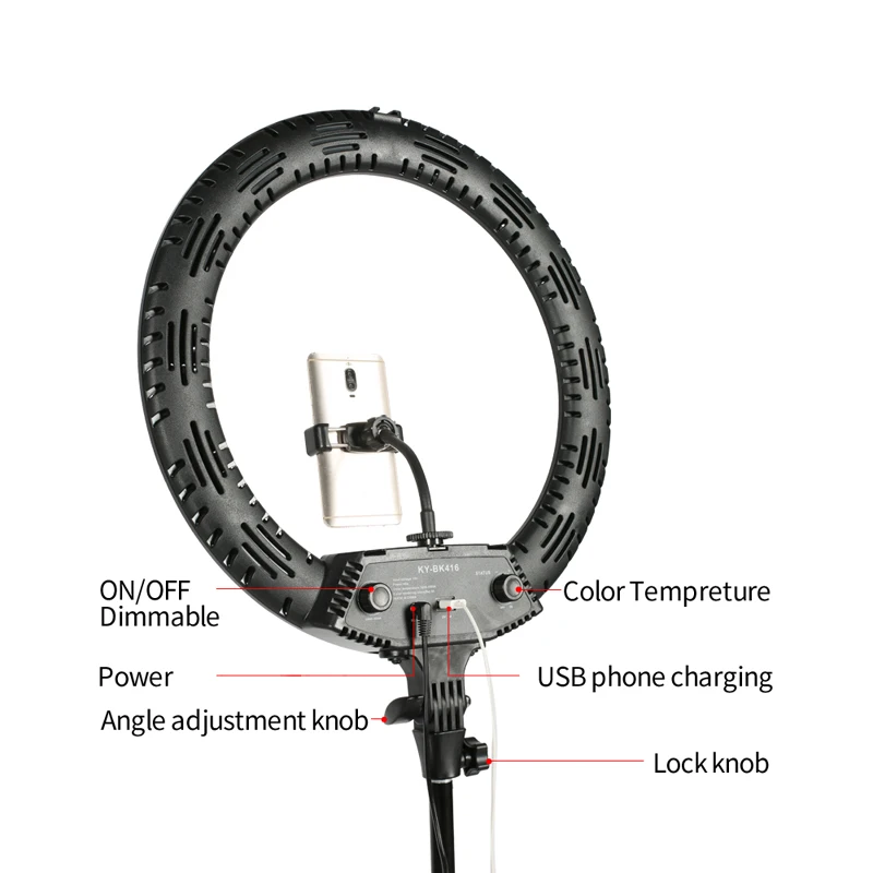 WalkingWay 18 inch LED Ring Light with Tripod