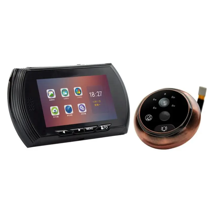  Digital Door Viewer Doorbell IPS Security Camera Monitor Night Vision Motion Sensor Photo Video Cam