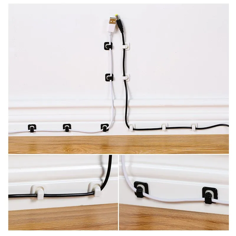 

Fixed Wire Clip Desktop Wall Wire Self-adhesive Wire Clip Cable Buckle Cable Network Cable Sorting Buckle Cable Organizer Gadget