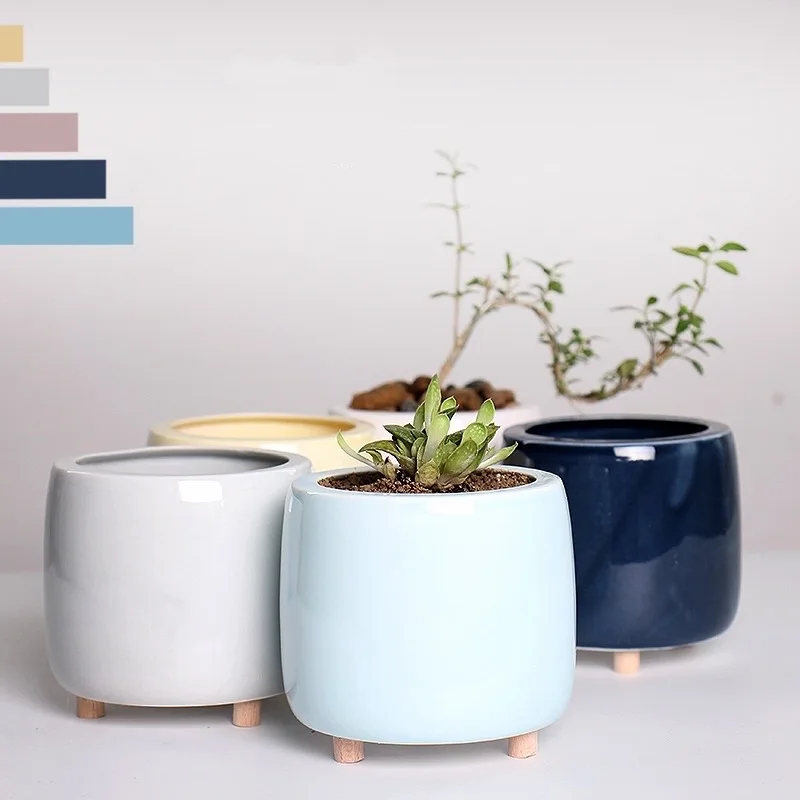 

Fleshy Contracted Flowerpot Nordic Creativity Gardening Hydroponics Copper Wire Grass Office Exchanger Ceramics Multicolor