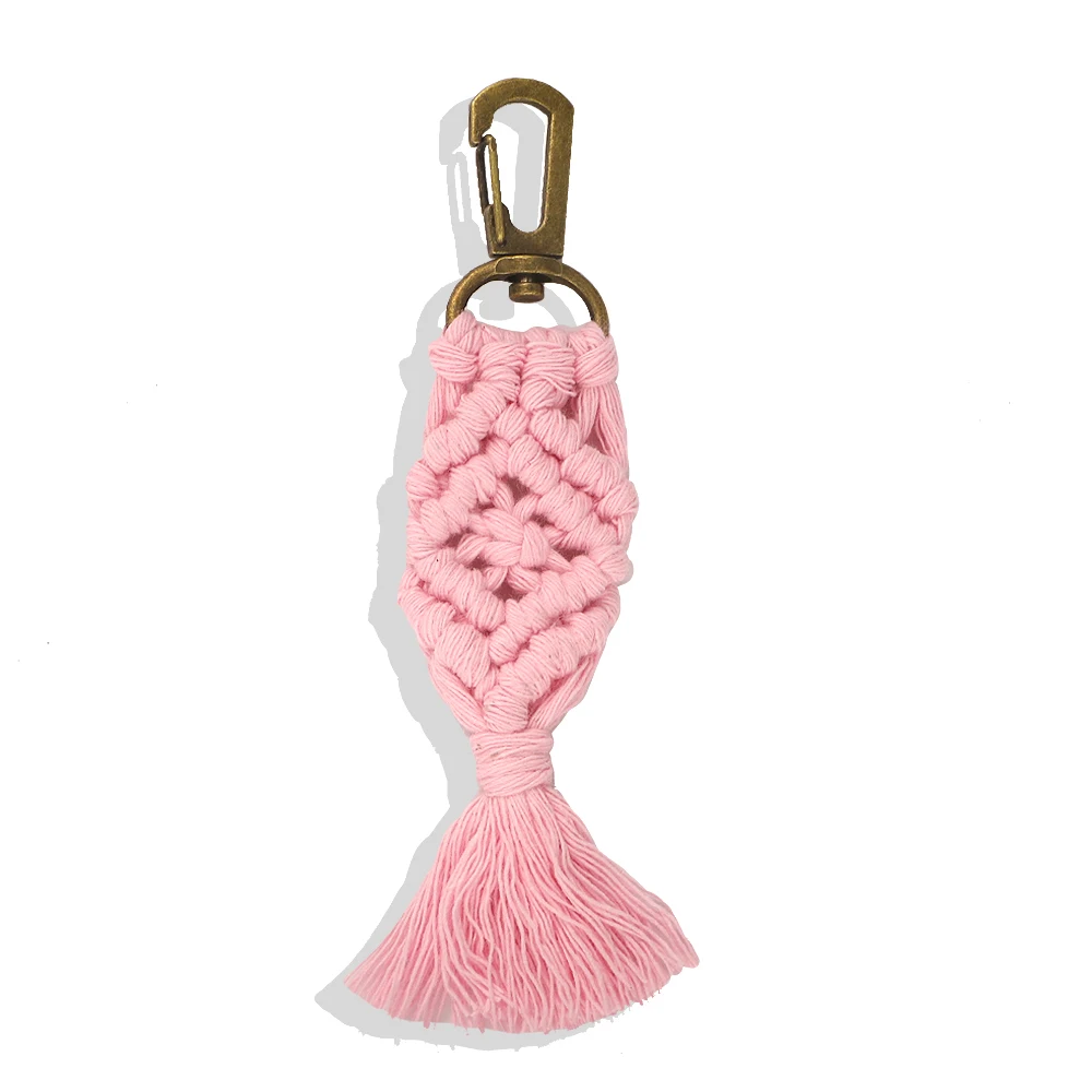 Dvacaman брелок с кисточкой макраме брелок кольцо для ключей брелок для дам ручной работы на заказ брелок для ключей сумка Шарм Подарки для женщин - Цвет: 30