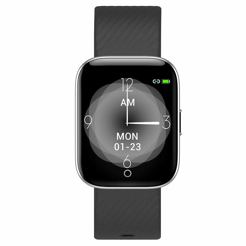 Silver Black Умные часы IP68 водонепроницаемые беспроводные устройства Bluetooth Шагомер монитор сердечного ритма цветной дисплей умные часы для Android/IOS - Цвет: Silver Black