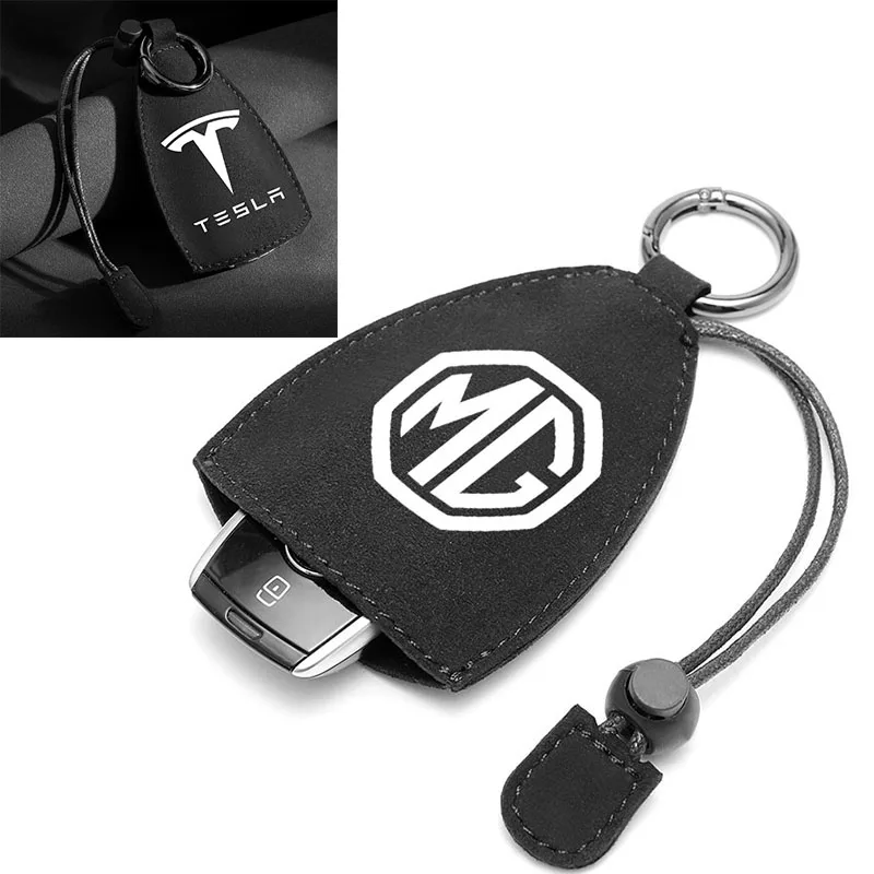 1pcs Leather Car Remote Control Key Fob Case Cover Protector Bag for Mitsubishis Pajero 2 Outlander Eclipse 2021 Accessories | Автомобили
