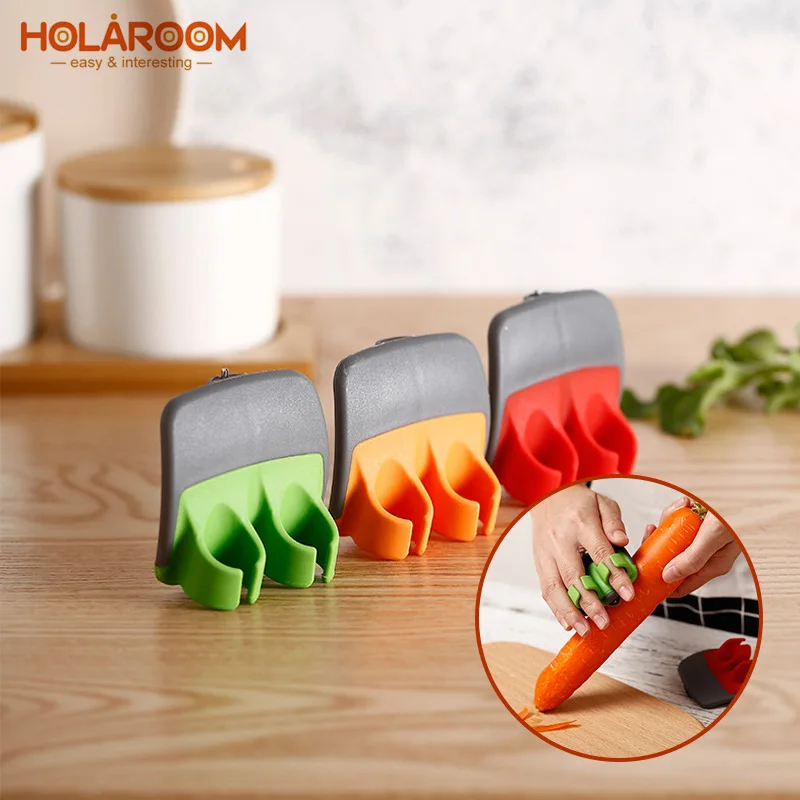 

Holaroom Fruit Peeler Stainless Blade Lemon Grapefruit Fruit Slicer Double Fingers Cutter Quickly Stripping Kitchen Gadgets