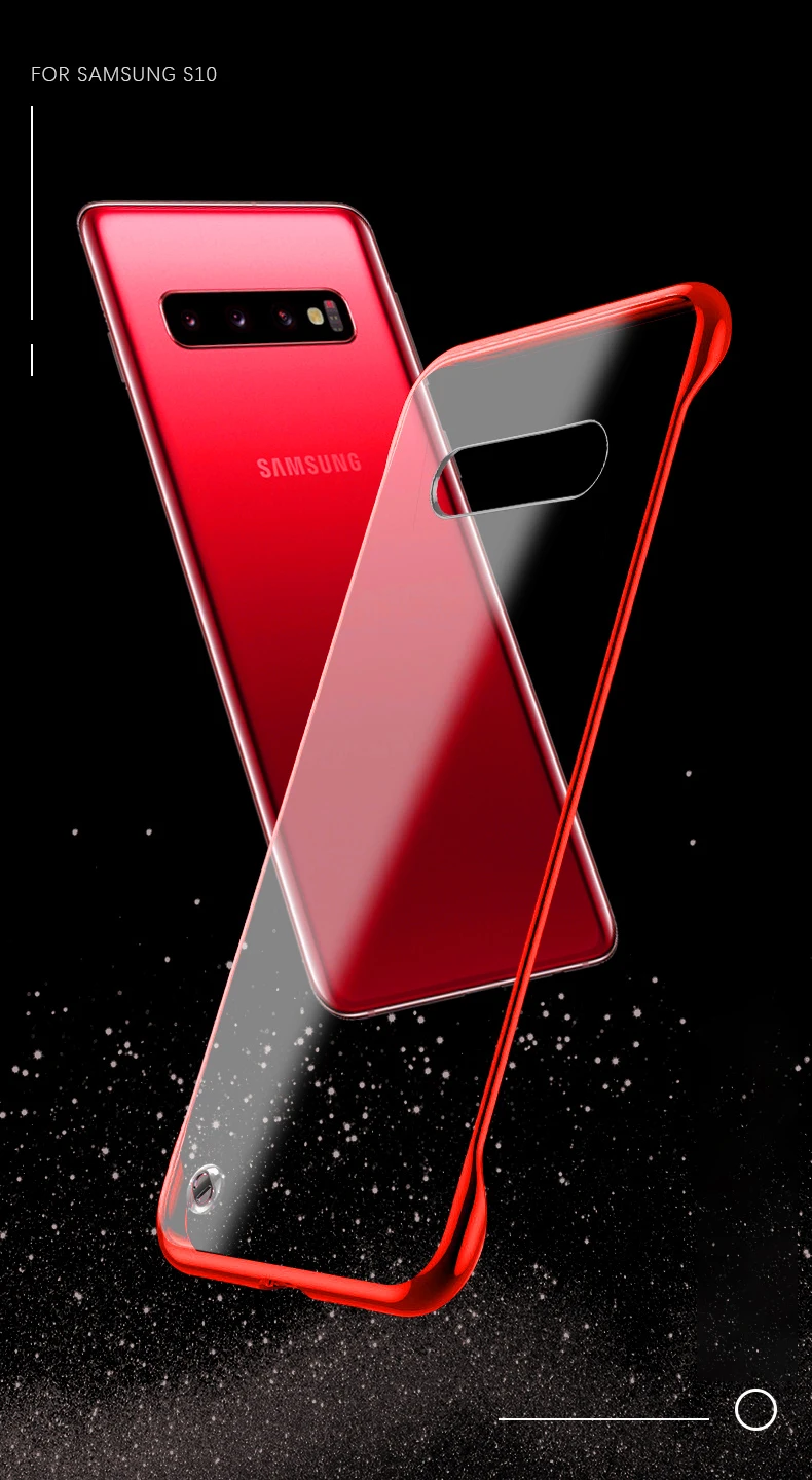 Прозрачный чехол с покрытием для samsung Galaxy S10 Note 10+ Plus A10 A30 A20 A70 A50 A505 Безрамное покрытие из поликарбоната кольцо на палец