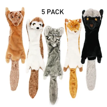 

5pcs Cute Plush Pet Toys Squeak Sound Dog Toys Funny Polar Durability Chew Toy Suitable for All Pets Fleece