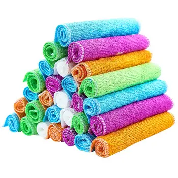 

Bamboo Dish Cloths Cleaning Cloth and Dishcloths Sets Super Absorbent Towels Soft Durable and Eco-Friendly Cleaning Rags