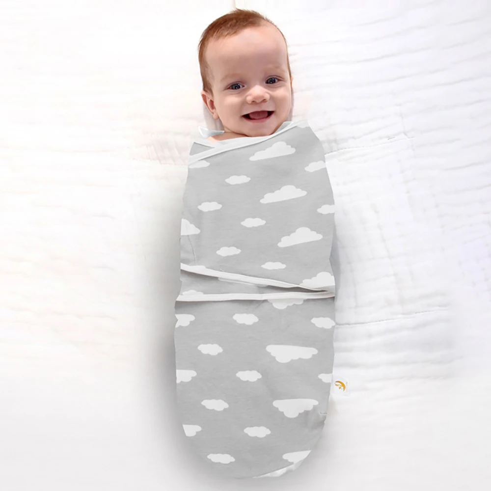 2Pcs Baby Swaddle 0-6 Months Sleeping Bag Newborn Baby Wrap Anti-Startle Cocoon Design 100%Cotton Baby Blanket 0.5Tog best Bedding