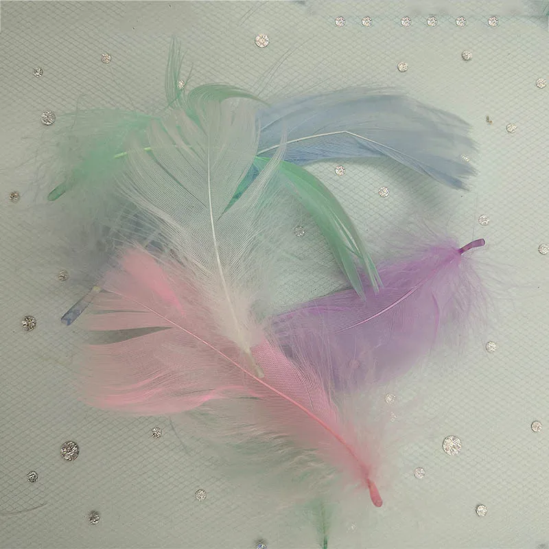 L MIXED COLOR 10PCS Натуральные перья 100 шт./лот 4-7 см 1-2 дюйма маленькие плавающие гусиные перья цветные перья, пух для украшения - Цвет: L MIXED COLOR 10PCS