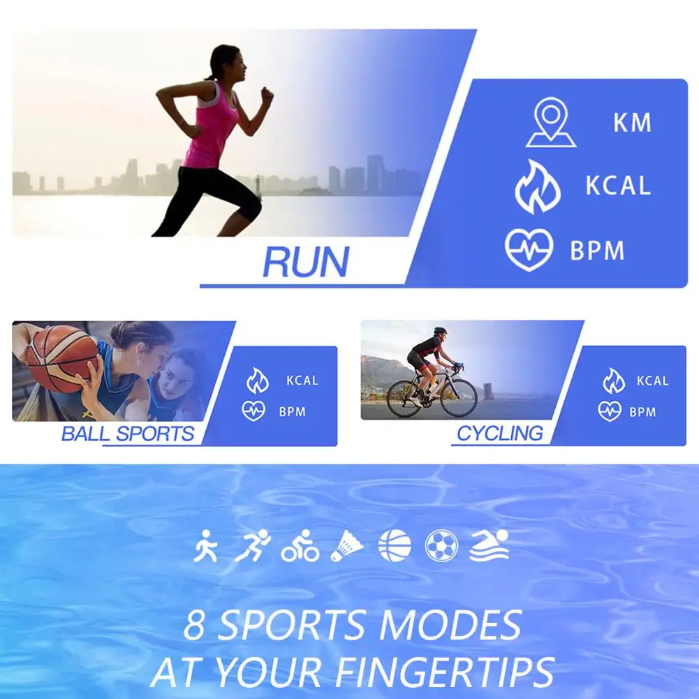 SDW01 Waterproof Sports Smart Bracelet Heart Rate Blood Pressure Monitor Call Reminder Health Wristband Fitness Tracker Watches