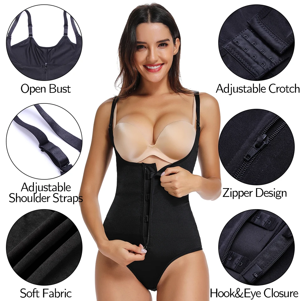 GUUDIA Hooks Zipper Tummy Control Full Body Shapewear Back Fat Smooth Shaper  Open Bust Body Shaper Colombianas Fajas Butt Lift - AliExpress