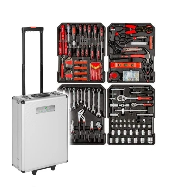 Valise à outils à roulettes avec outils, 187 pièces, mod Argent