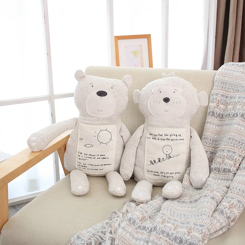 Yeaknow Bear Rabbit Monkey Stuffed Dolls Child Threads Bear Plush Toys Children's Plush Stuffed Animal Toy