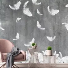 Пользовательские скандинавские черно-белые перьевые ТВ обои для рабочего стола
