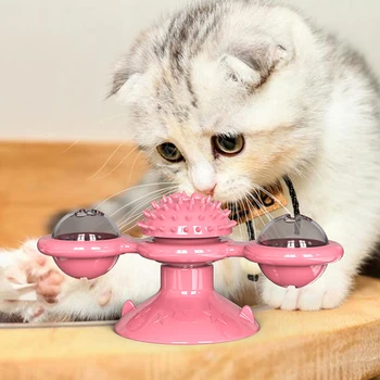 

Pet Cats Toy Windmill Toys Interactive Puzzle Training Turntable Ball Dog Toy Interactive For Kitten Game Toy Funny Cat Supplies